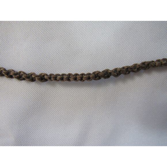 Brown Macrame Beaded Silver Tone Spacer Choker Necklace Aztec Boho Pendant - Picture 6 of 6